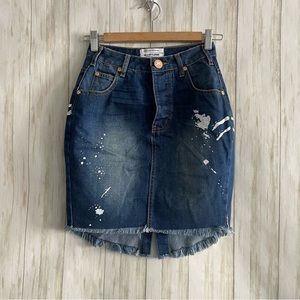 One Teaspoon For Nasty Gal Denim Skirt 25
